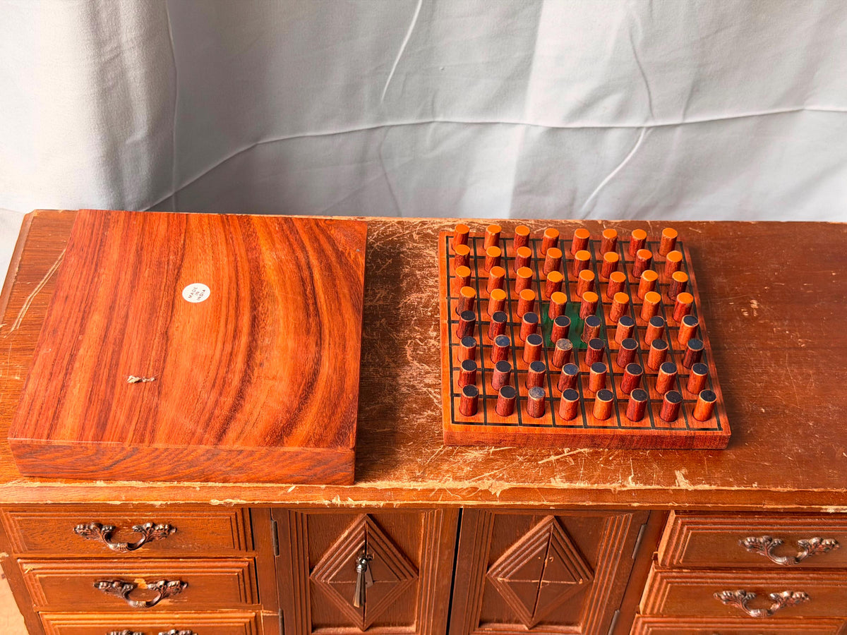 Vintage Wooden Reversi Othello Travel Board Game Sheesham Wood Made in India