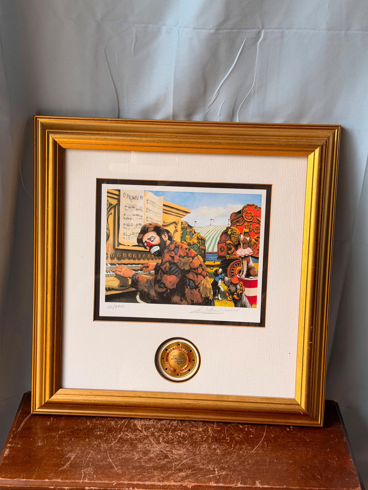 Emmett Kelly Signed Limited Edition Print Clown Alley Chords Circus Art