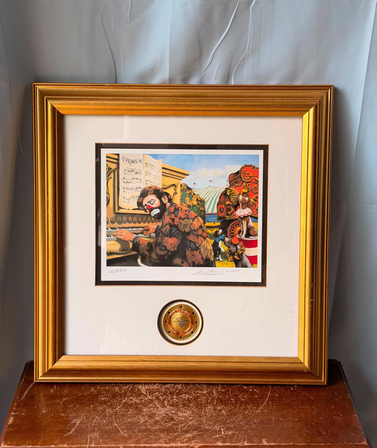 Emmett Kelly Signed Limited Edition Print Clown Alley Chords Circus Art