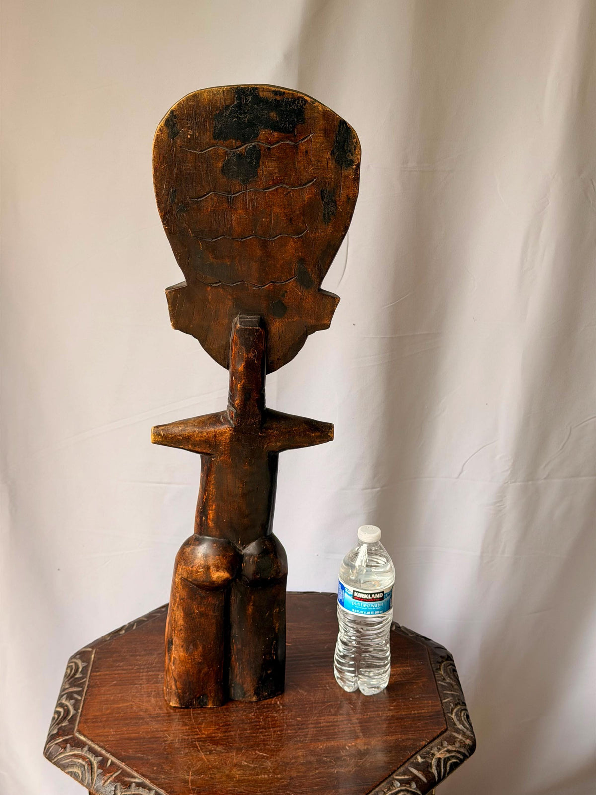 Vintage Large Ashanti Akua'ba Beaded Wood Figure West African Art 27"