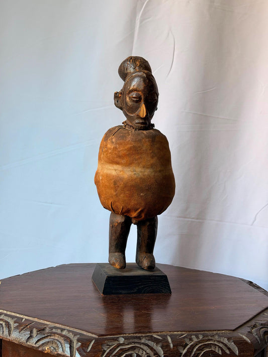 Yaka Power Figure Mbwoolo - DR Congo Wood Statue Medicine Bundle 14.5"