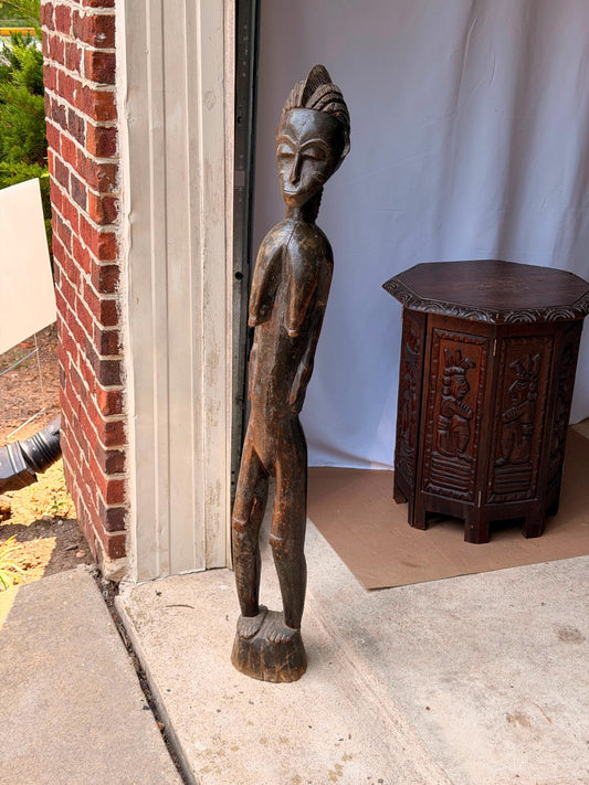 Vintage Senufo Wood Rhythm Pounder Deble Statue African Tribal Art Sculpture
