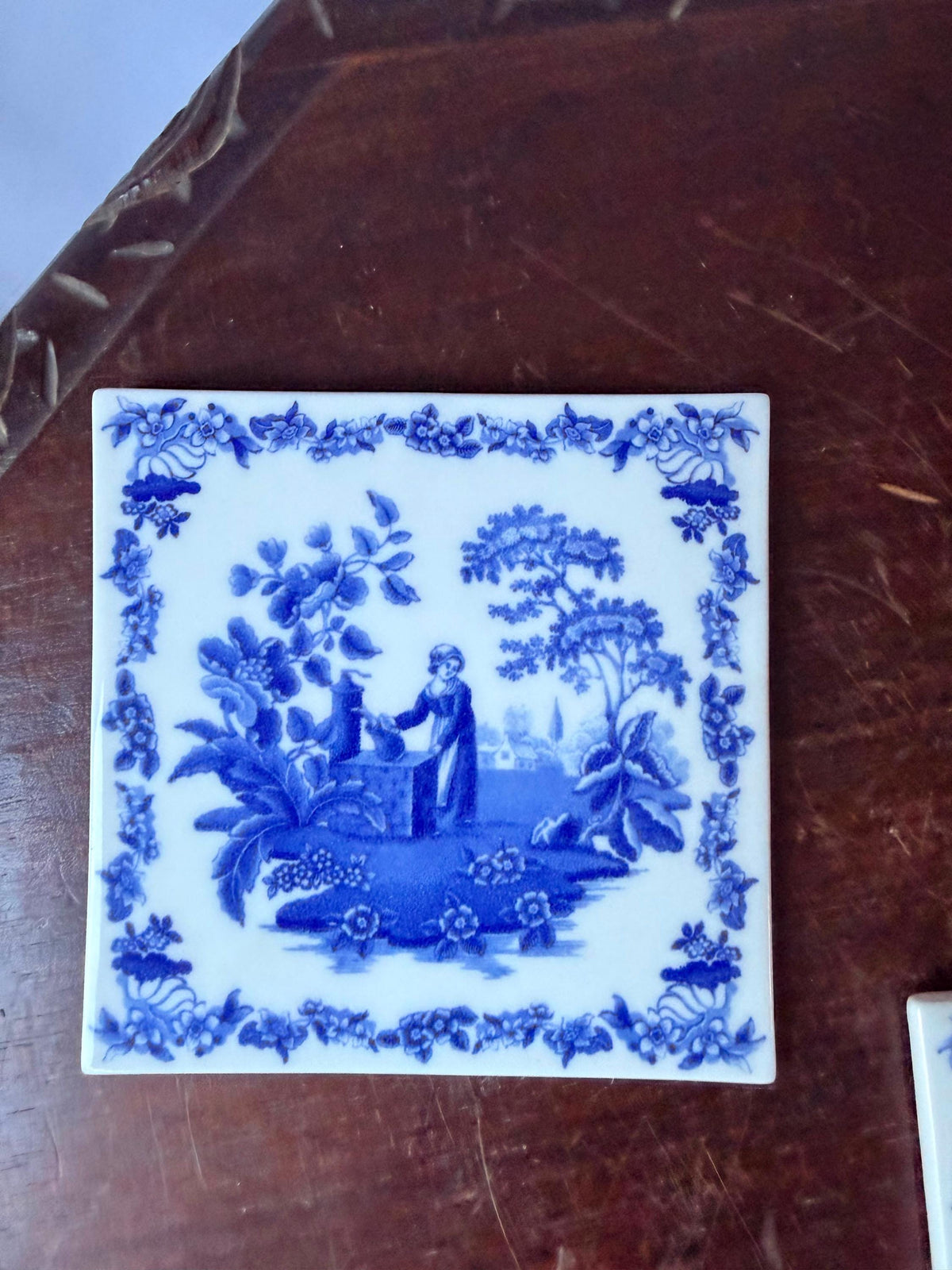 Spode Blue Room Ceramic Wall Tile Trivet Set 6"