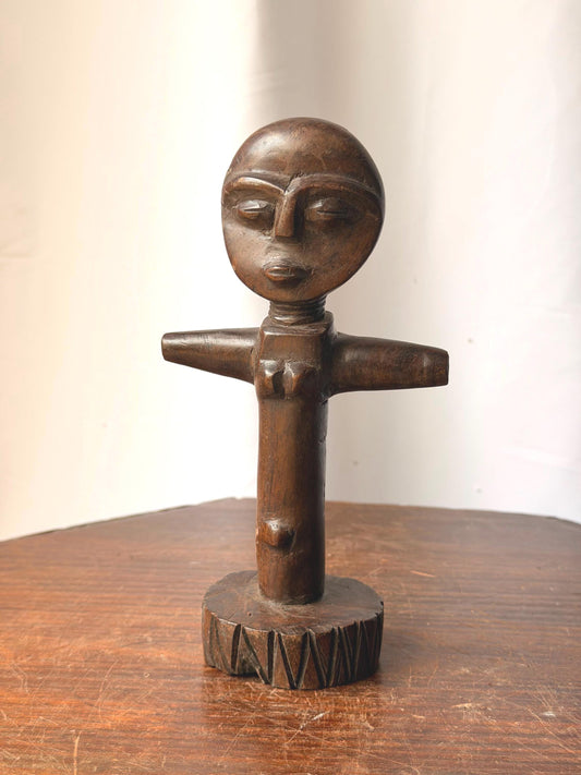 Vintage Akan Ashanti Akuaba Wooden Figure West African Tribal Art Sculpture