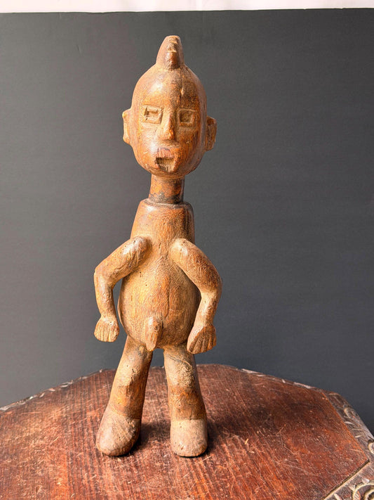 African Chamba Wood Figure Ancestor Statue Carved Tribal Sculpture Accent