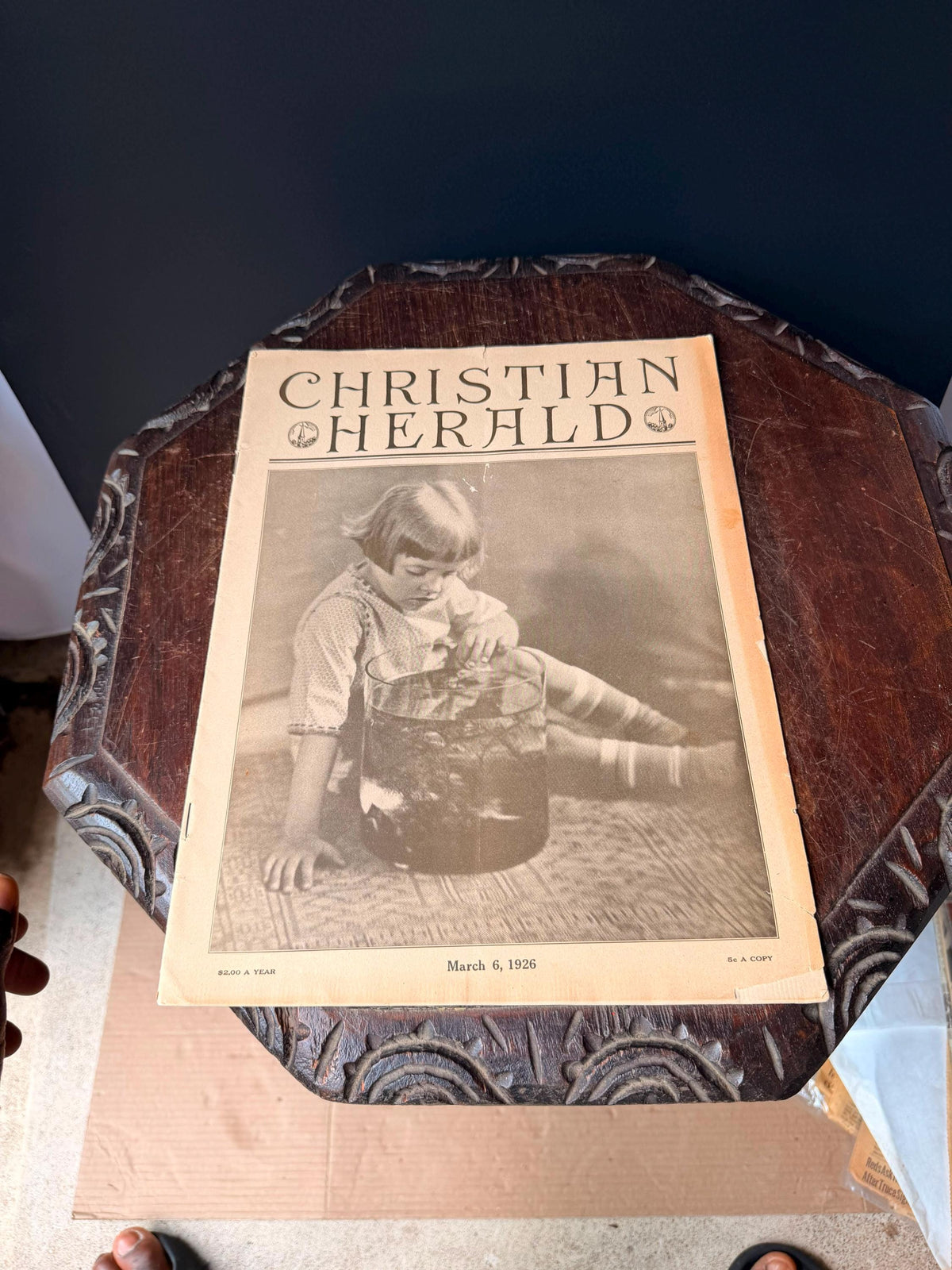 1926 Christian Herald Magazine March 6 Child Goldfish Cover Vintage Print Ads