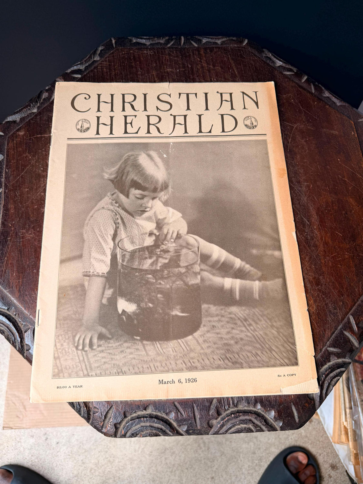 1926 Christian Herald Magazine March 6 Child Goldfish Cover Vintage Print Ads