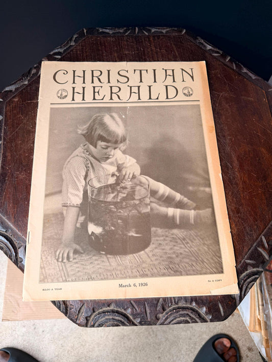 1926 Christian Herald Magazine March 6 Child Goldfish Cover Vintage Print Ads