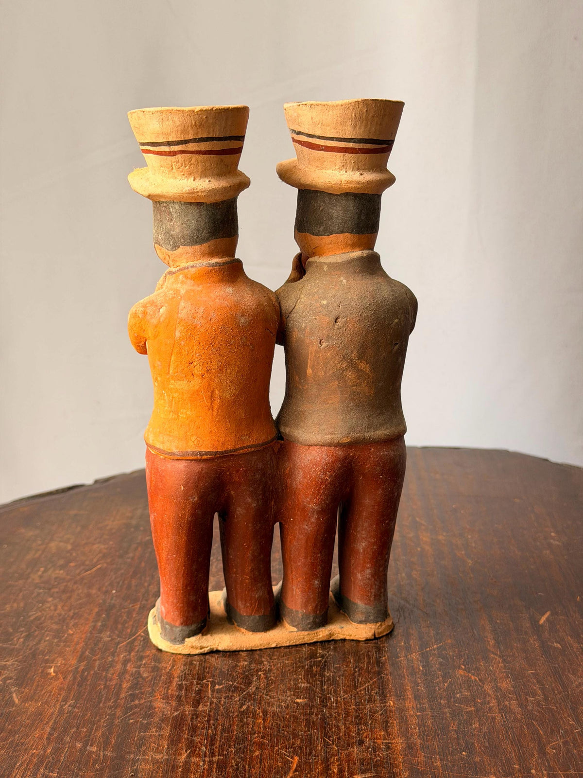 Vintage Peruvian Quinua Clay Musicians Figurine Horn Flute Band Folk Art
