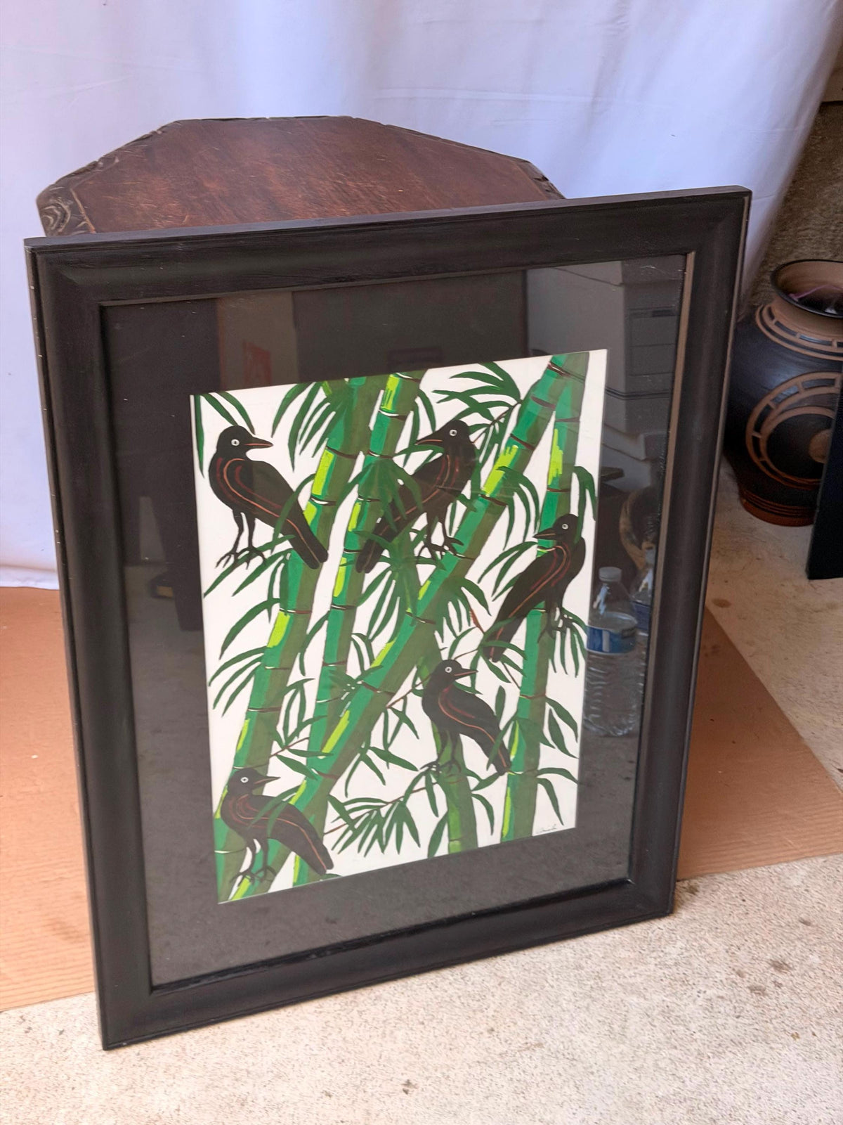Ariela Boronat Crows Bamboo Art Print Signed Limited Edition Santa Fe Framed