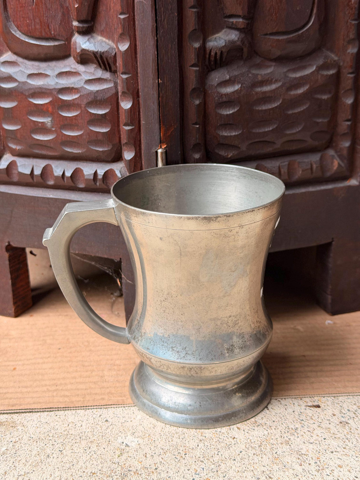 Vintage English Pewter Tankard Old Country Rose Made in England Mug Vessel 5.