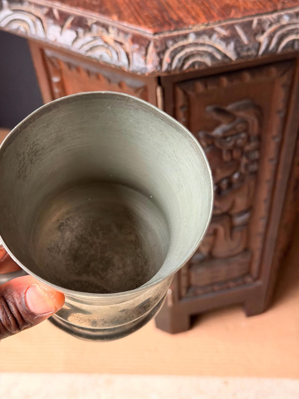 Vintage English Pewter Tankard Old Country Rose Made in England Mug Vessel 5.
