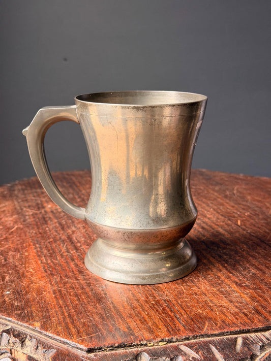 Vintage English Pewter Tankard Old Country Rose Made in England Mug Vessel 5.