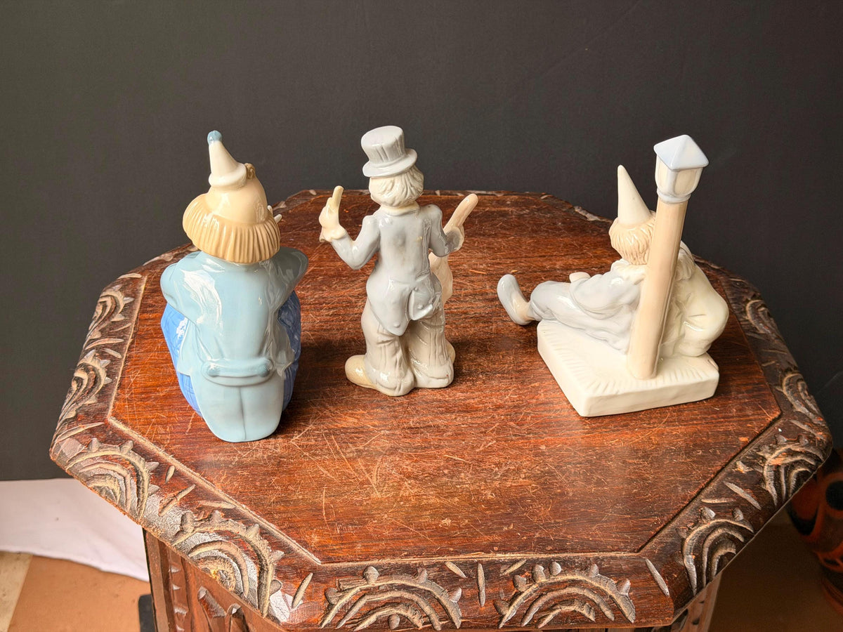 Vintage Porcelain Clown Figurines Set of 3 Porcelana De Cuernavaca Mexico