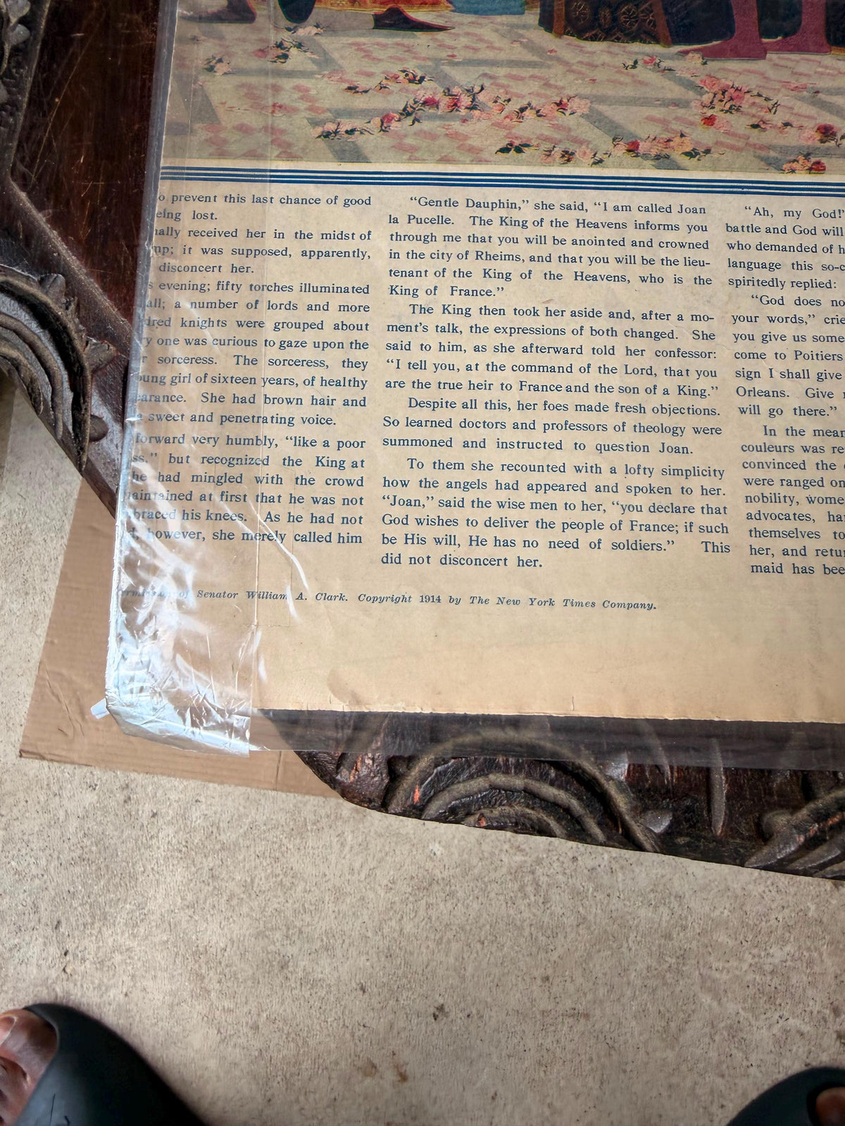 Antique 1914 New York Times Joan of Arc Illustration Color Supplement Print