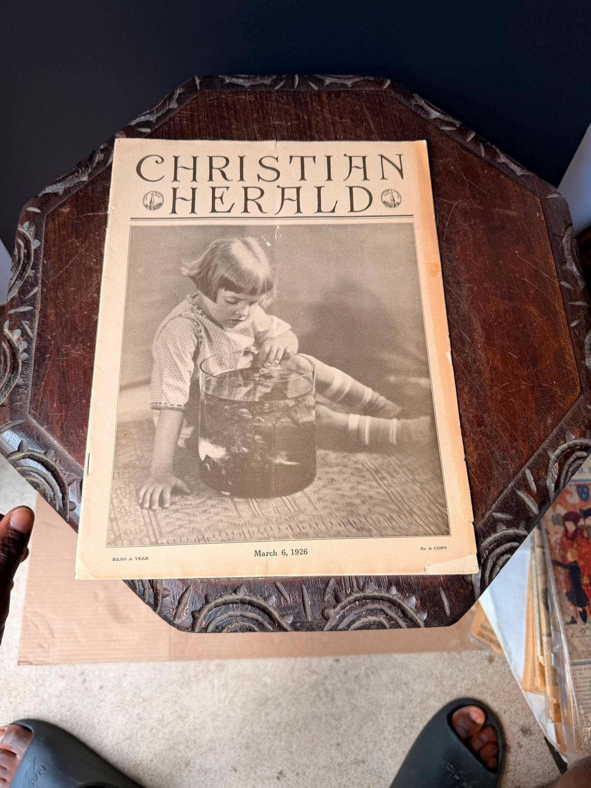 1926 Christian Herald Magazine March 6 Child Goldfish Cover Vintage Print Ads