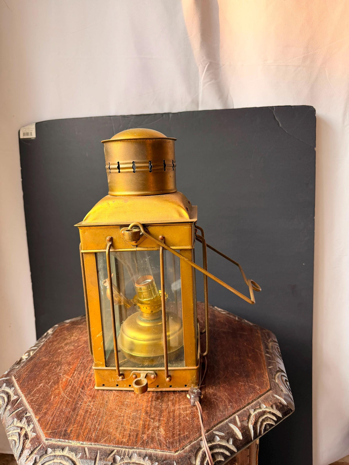 Vintage Brass Nautical Ship Lantern Maritime Oil Lamp Electric Table Light