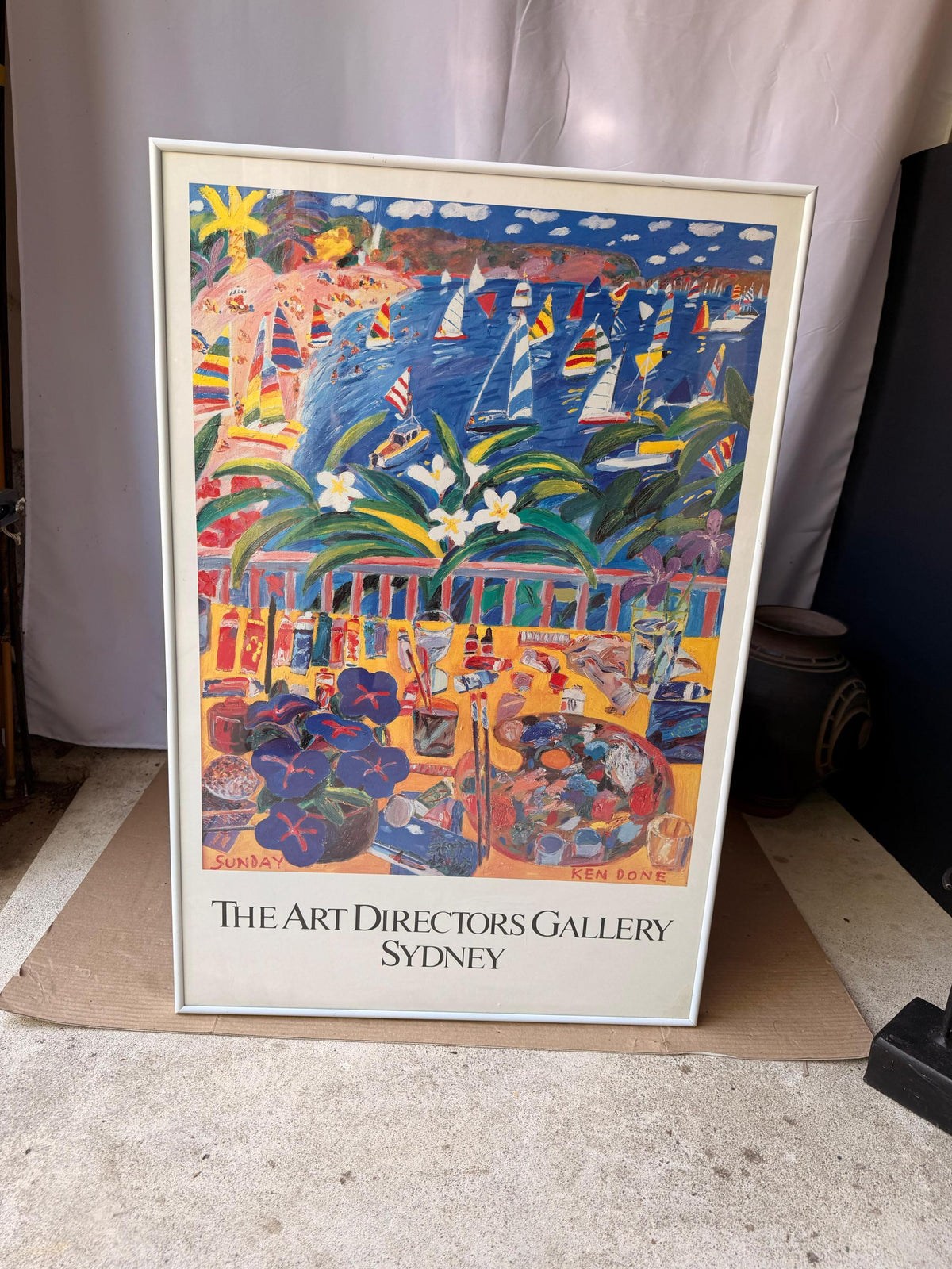 Vintage 1980s Ken Done Exhibition Poster Art Directors Gallery Sydney 33x22