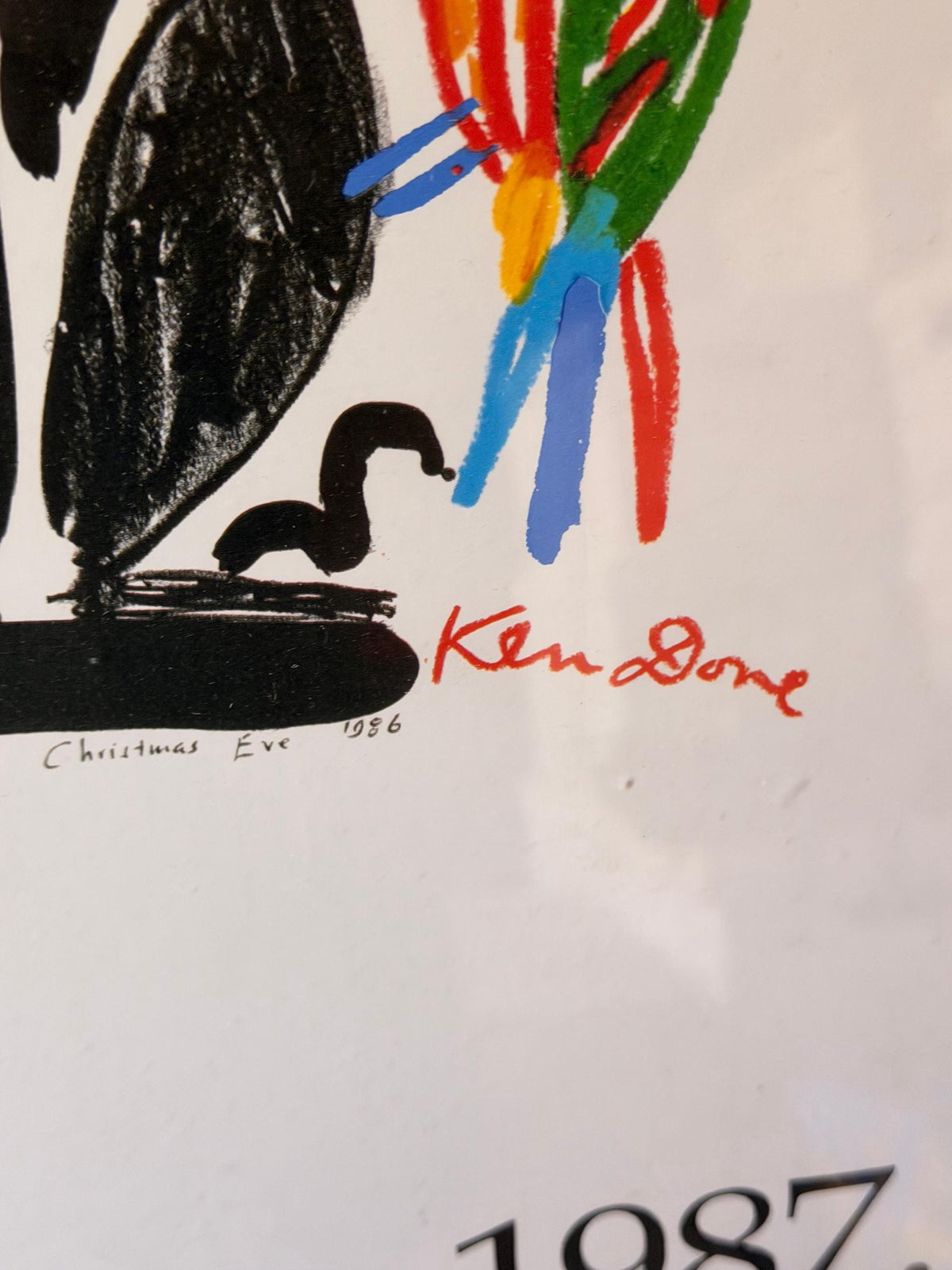 Vintage 1987 Ken Done New York Exhibition Poster Seventeen Parrots 30x24.5