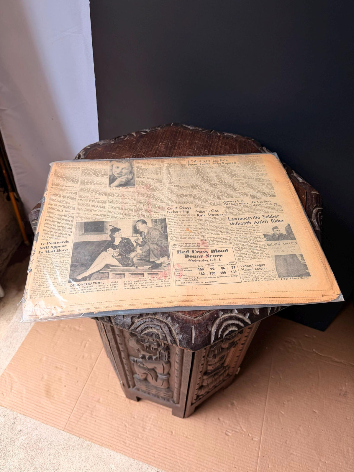 Vintage 1952 Pittsburgh Sun-Telegraph Newspaper Section Mid Century Ephemera