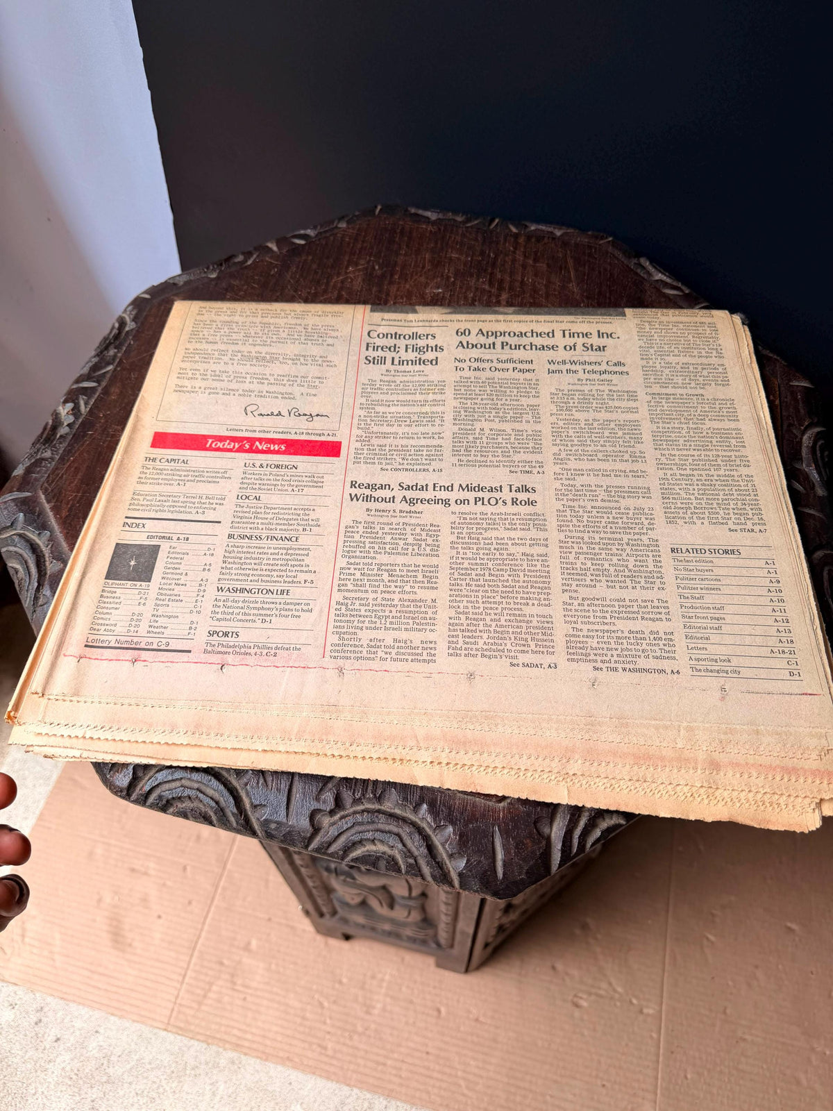 Vintage 1981 Washington Star Newspaper Final Edition Last Issue Reagan