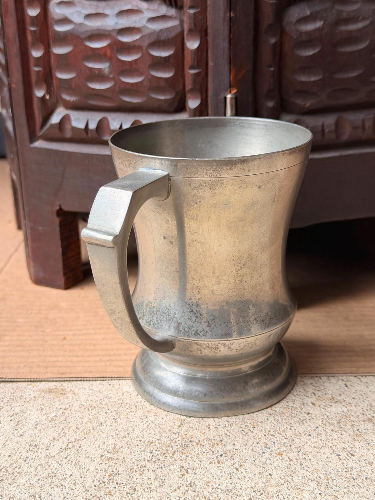 Vintage English Pewter Tankard Old Country Rose Made in England Mug Vessel 5.
