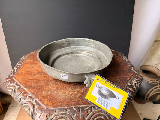 Antique 18thC German Pewter Steilwandschussel Bowl Hebrew Judaica Dish 13in