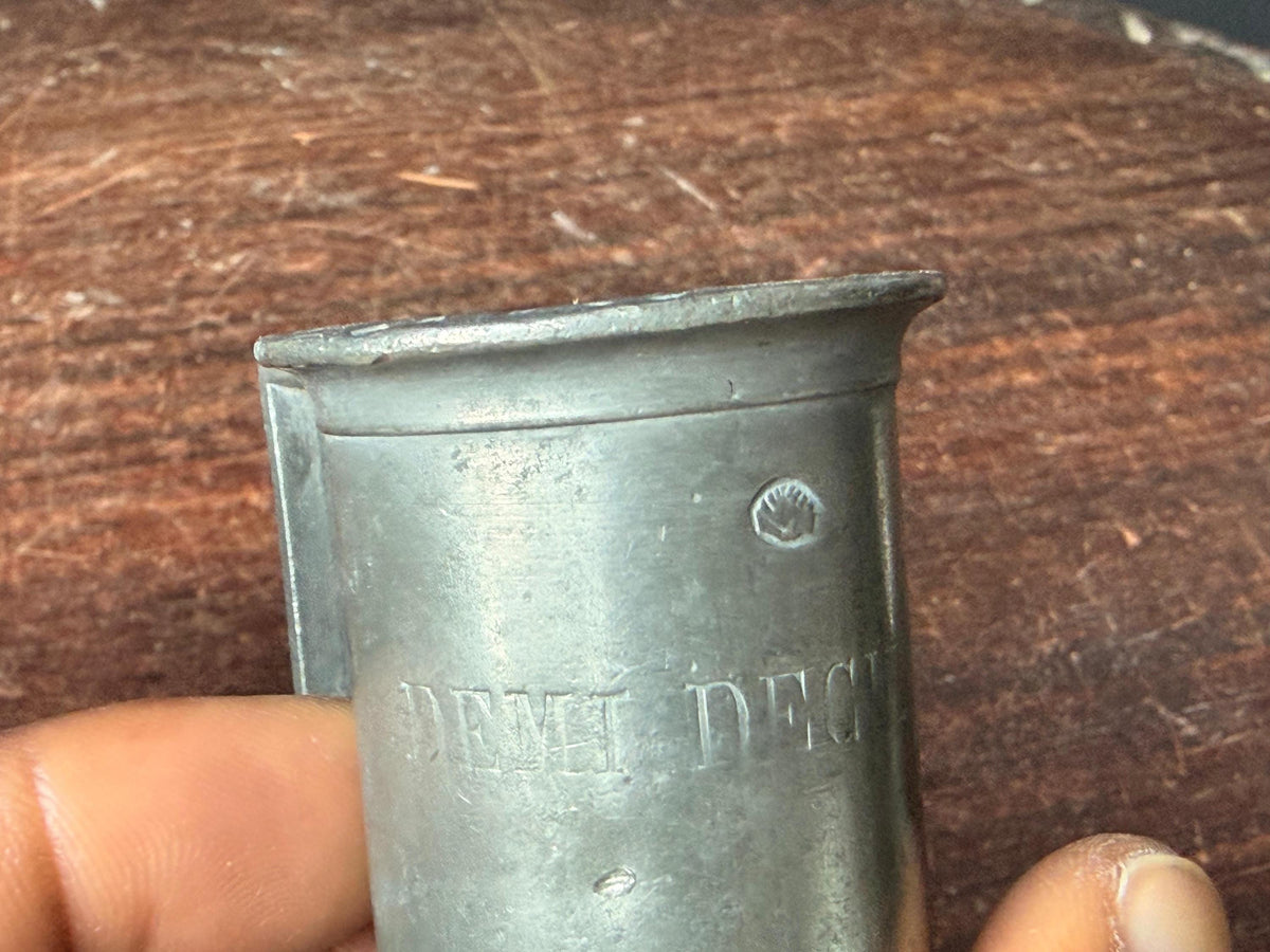 Vintage French Pewter Measuring Cups Set 4 Graduated Measures Decilitre