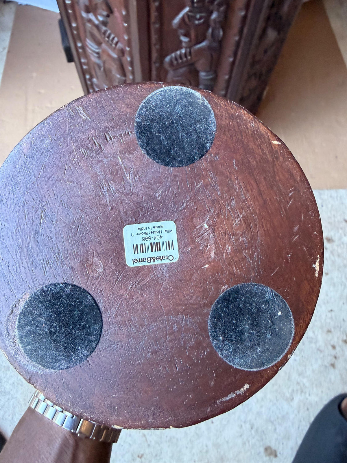Pair Vintage MCM Brutalist Ceramic Vases Incised Studio Pottery Stand 8"