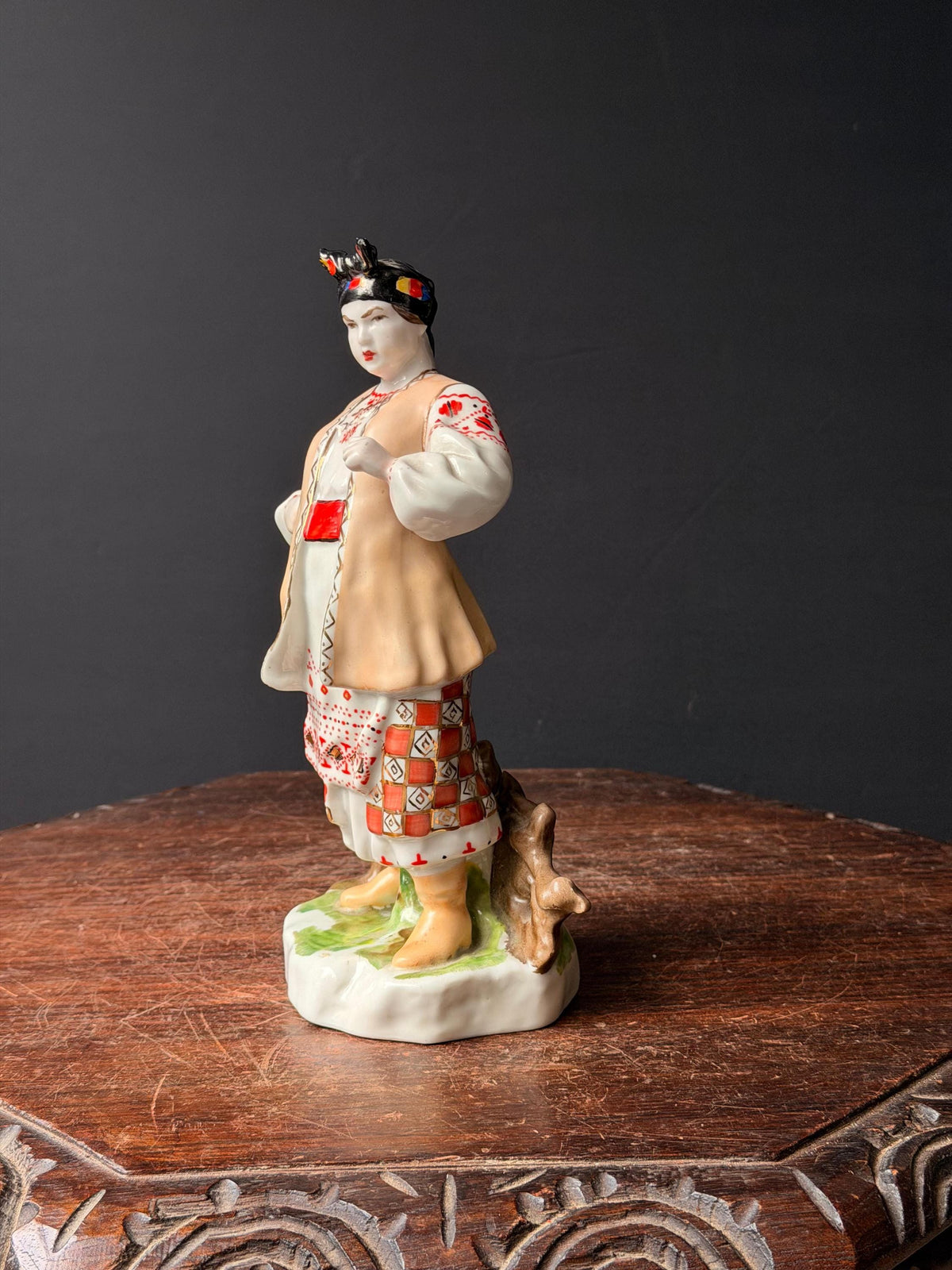 Vintage Porcelain Figurine Odarka Folk Woman Eastern European Slavic Art 9.5"