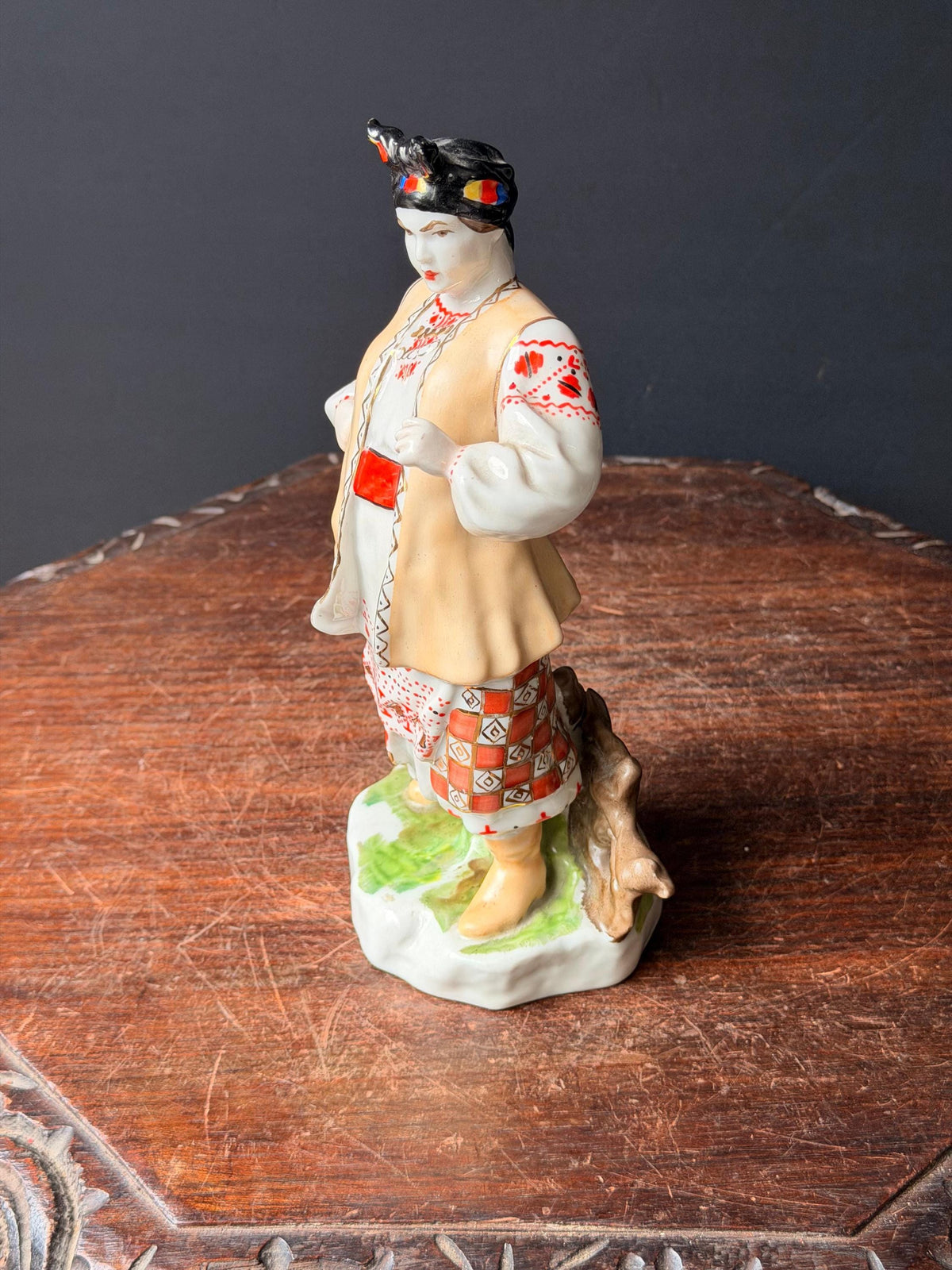 Vintage Porcelain Figurine Odarka Folk Woman Eastern European Slavic Art 9.5"