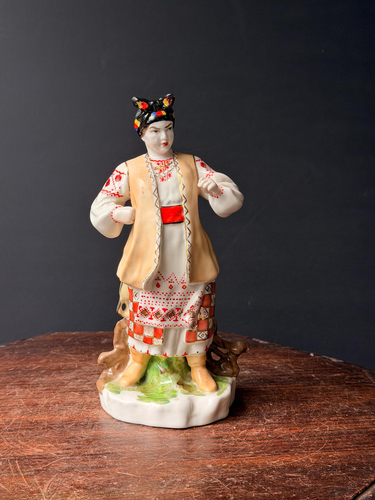 Vintage Porcelain Figurine Odarka Folk Woman Eastern European Slavic Art 9.5"