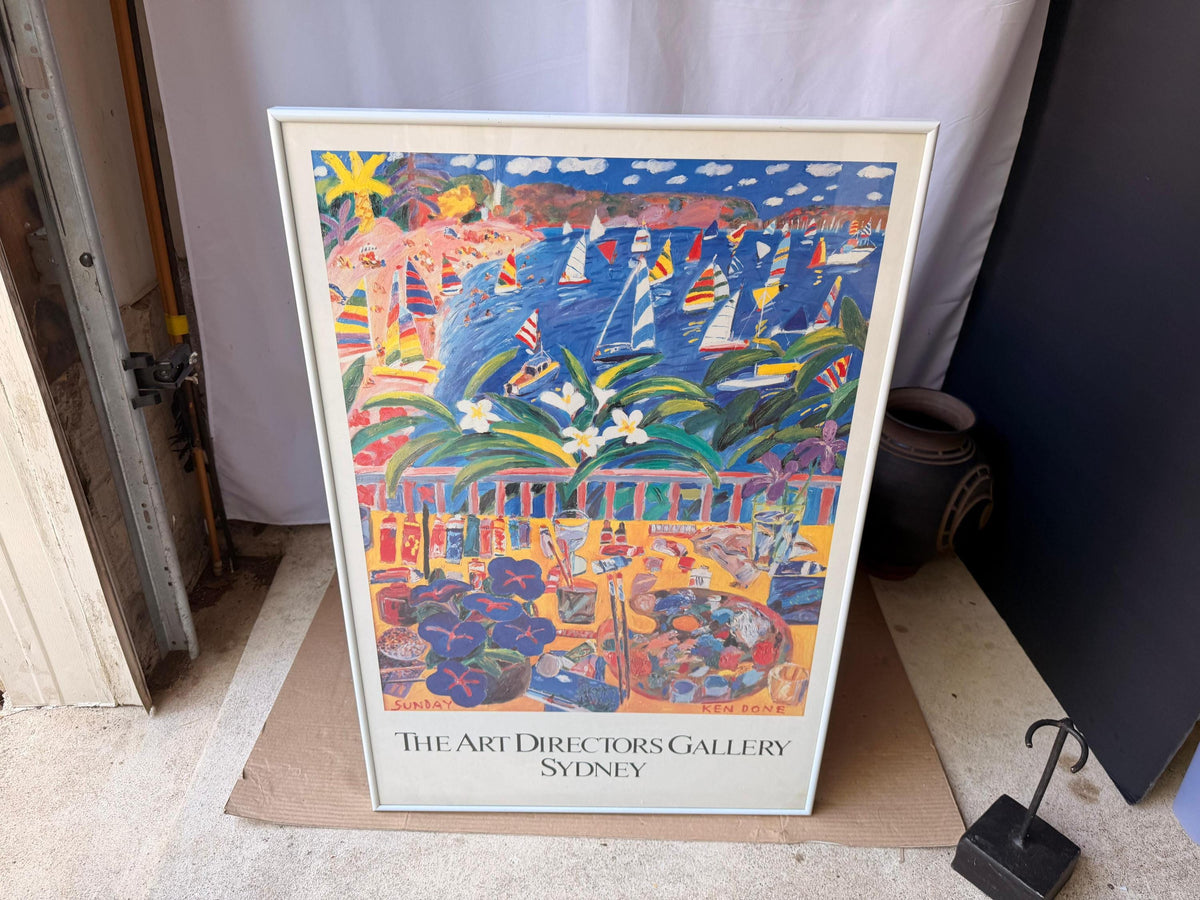 Vintage 1980s Ken Done Exhibition Poster Art Directors Gallery Sydney 33x22