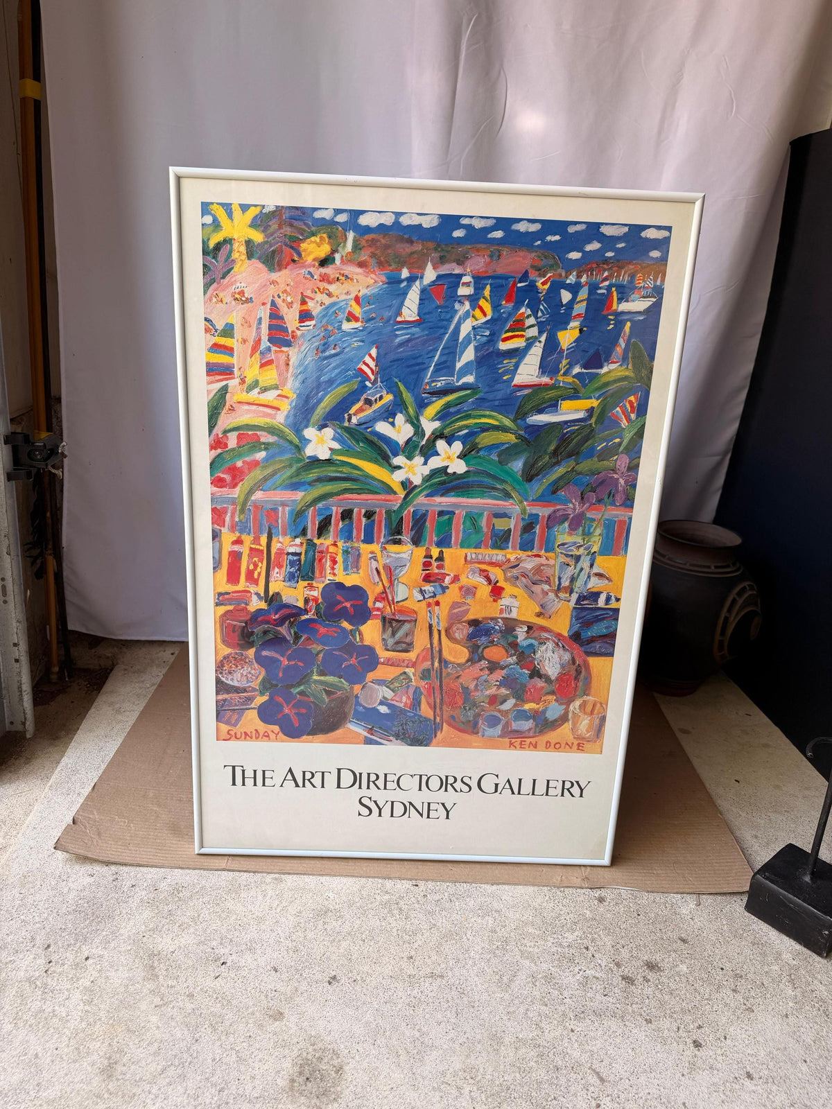 Vintage 1980s Ken Done Exhibition Poster Art Directors Gallery Sydney 33x22