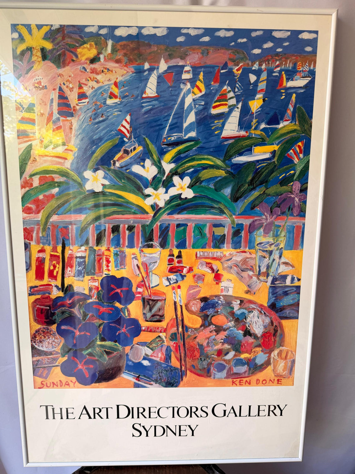 Vintage 1980s Ken Done Exhibition Poster Art Directors Gallery Sydney 33x22