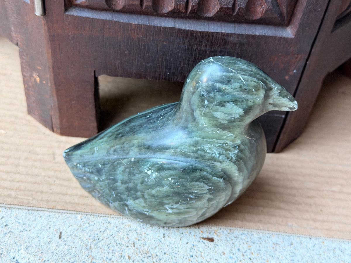 Vintage Signed Ross Parkinson Soapstone Bird Carving Canadian Steatite 5.8"