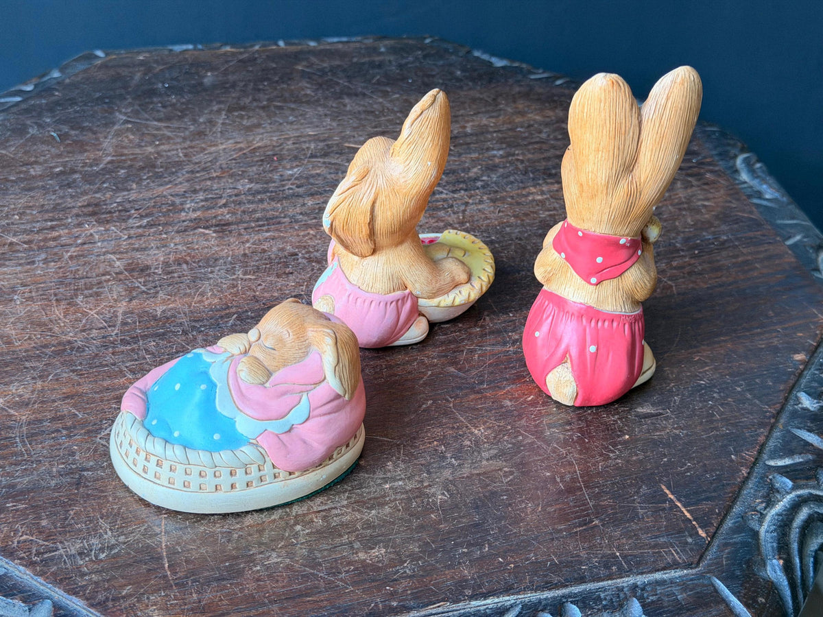Vintage PenDelfin Stonecraft 3pc Set Muncher Pieface Poppet Rabbit