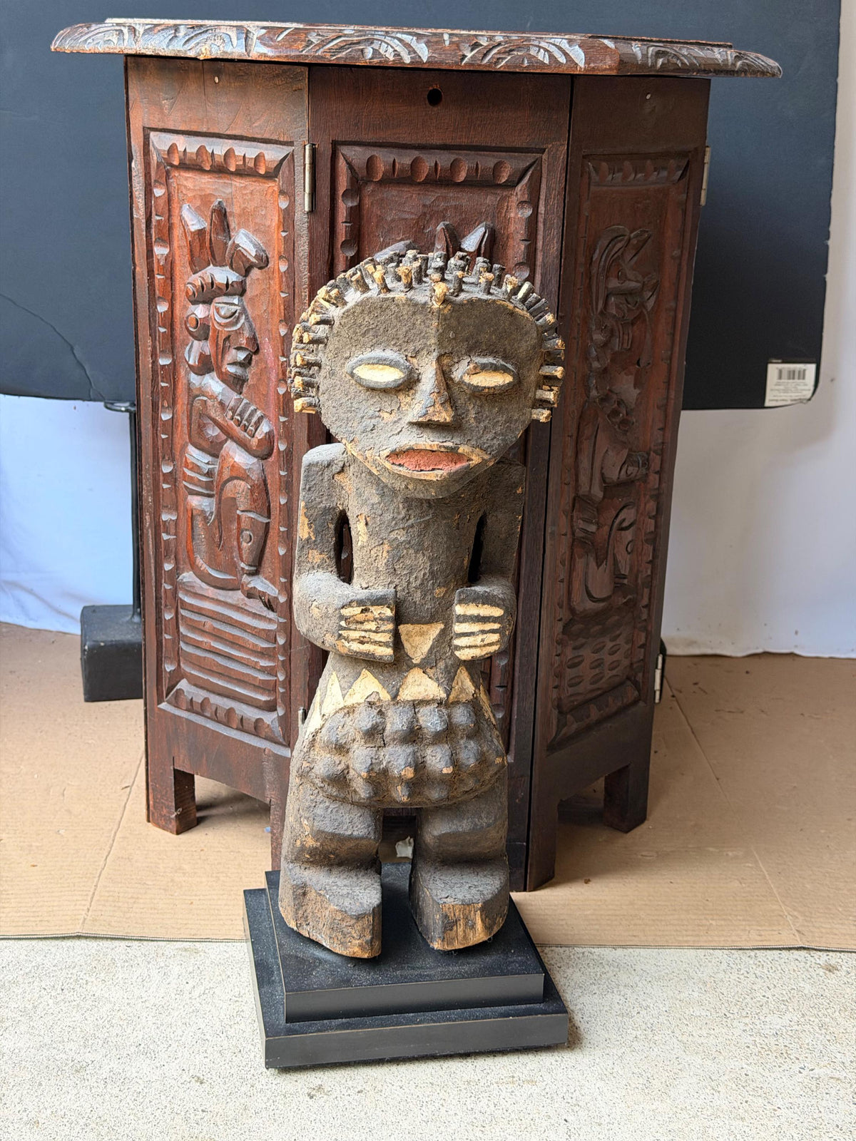 Mambila Tadep Power Figure African Carved Wood Ancestral Art Statue 16"