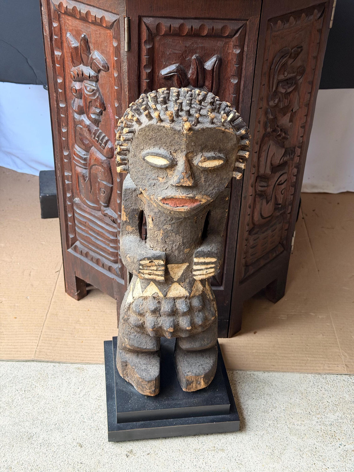 Mambila Tadep Power Figure African Carved Wood Ancestral Art Statue 16"