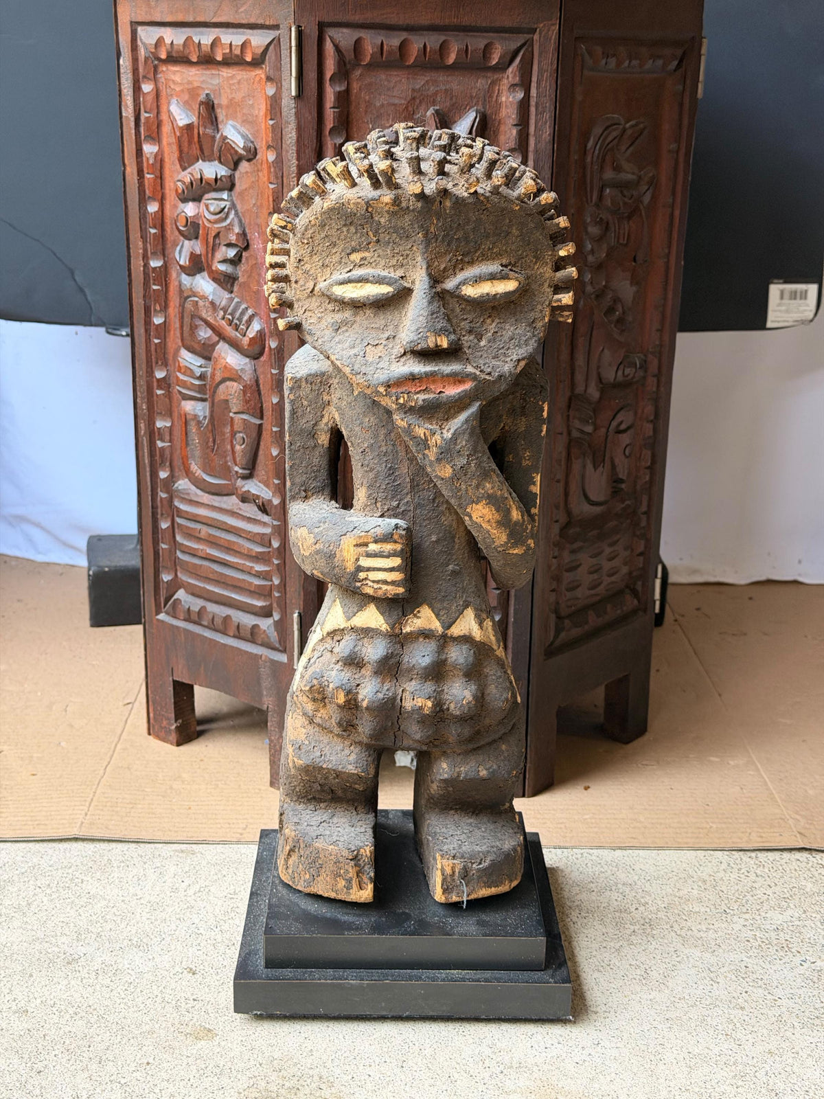 Mambila Tadep Power Figure African Carved Wood Ancestral Statue 16"