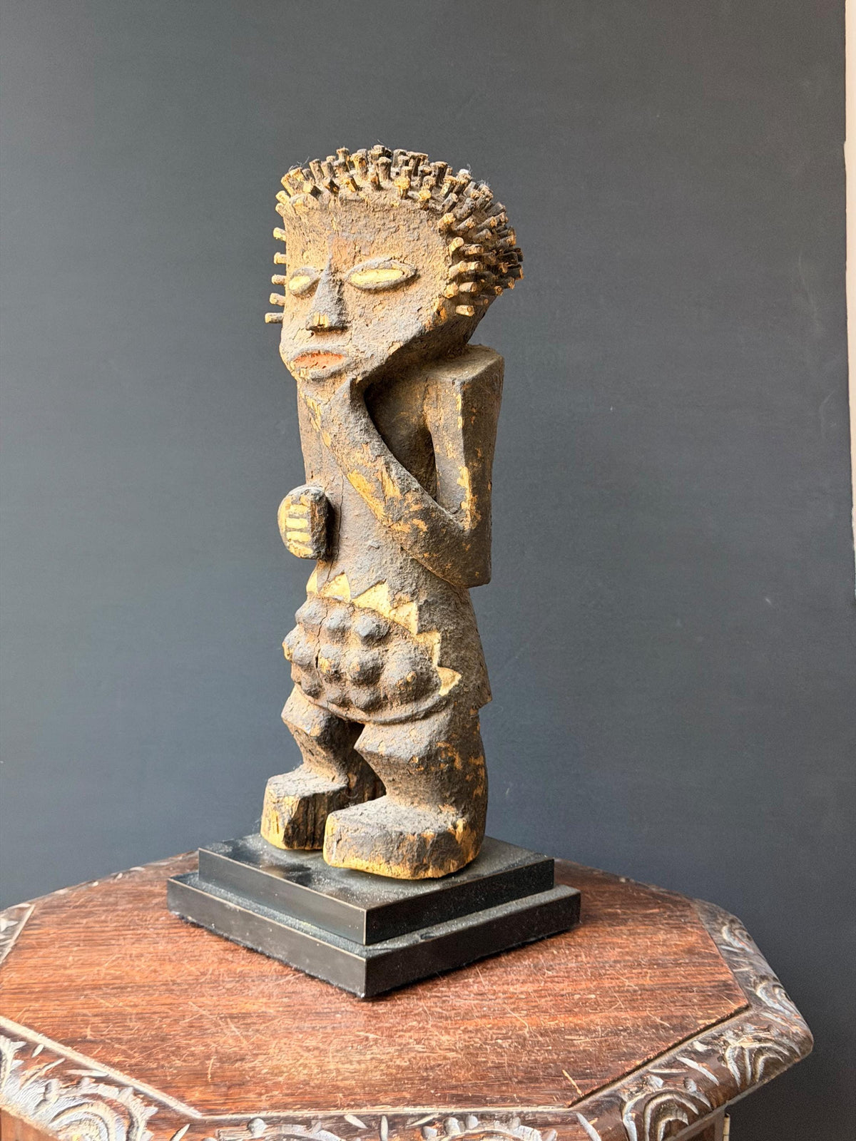 Mambila Tadep Power Figure African Carved Wood Ancestral Statue 16"