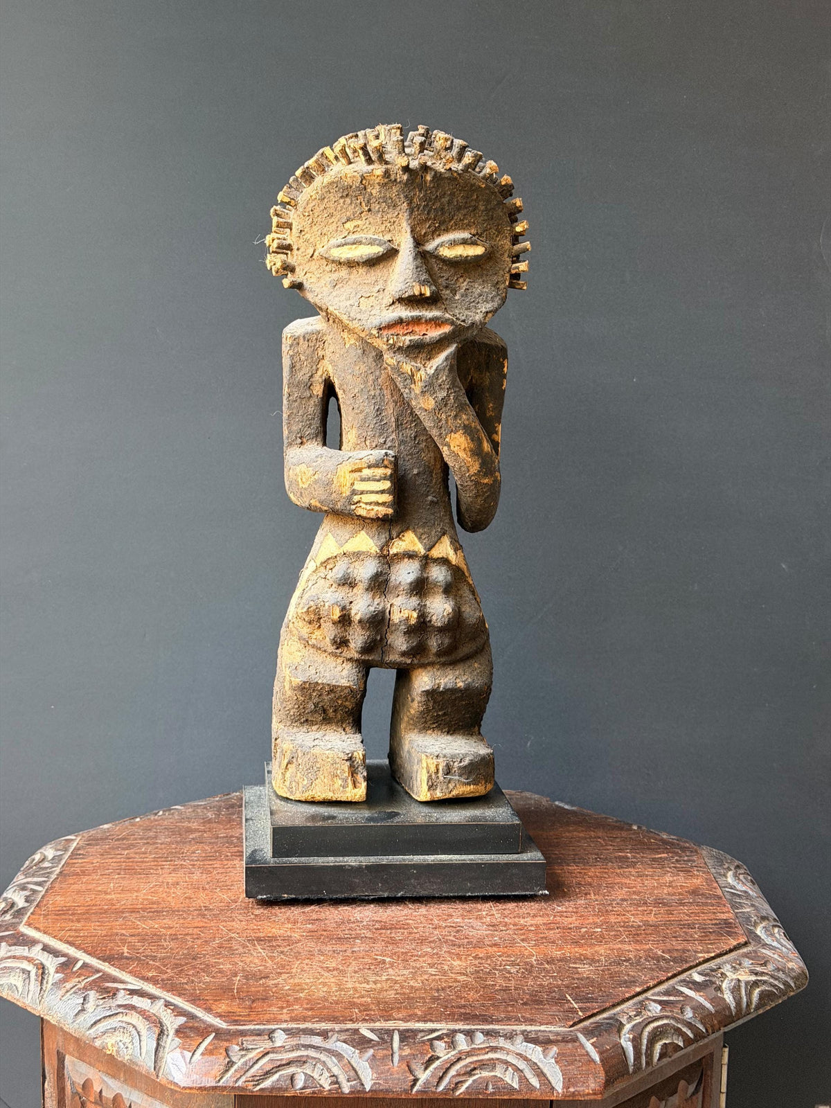 Mambila Tadep Power Figure African Carved Wood Ancestral Statue 16"