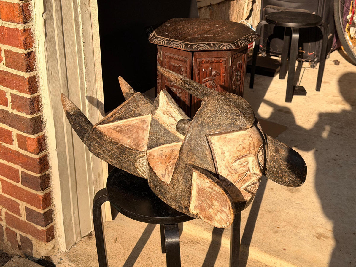 Vintage Igbo Elephant Mask 29" West African Wooden Ogbodo Enyi Provenance