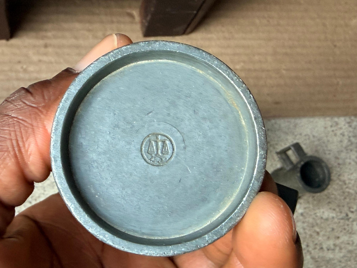 Vintage French Pewter Measuring Cups Set 4 Graduated Measures Decilitre