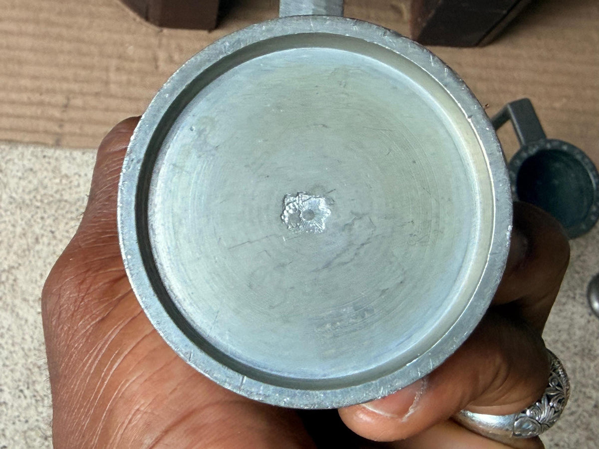 Vintage French Pewter Measuring Cups Set 4 Graduated Measures Decilitre