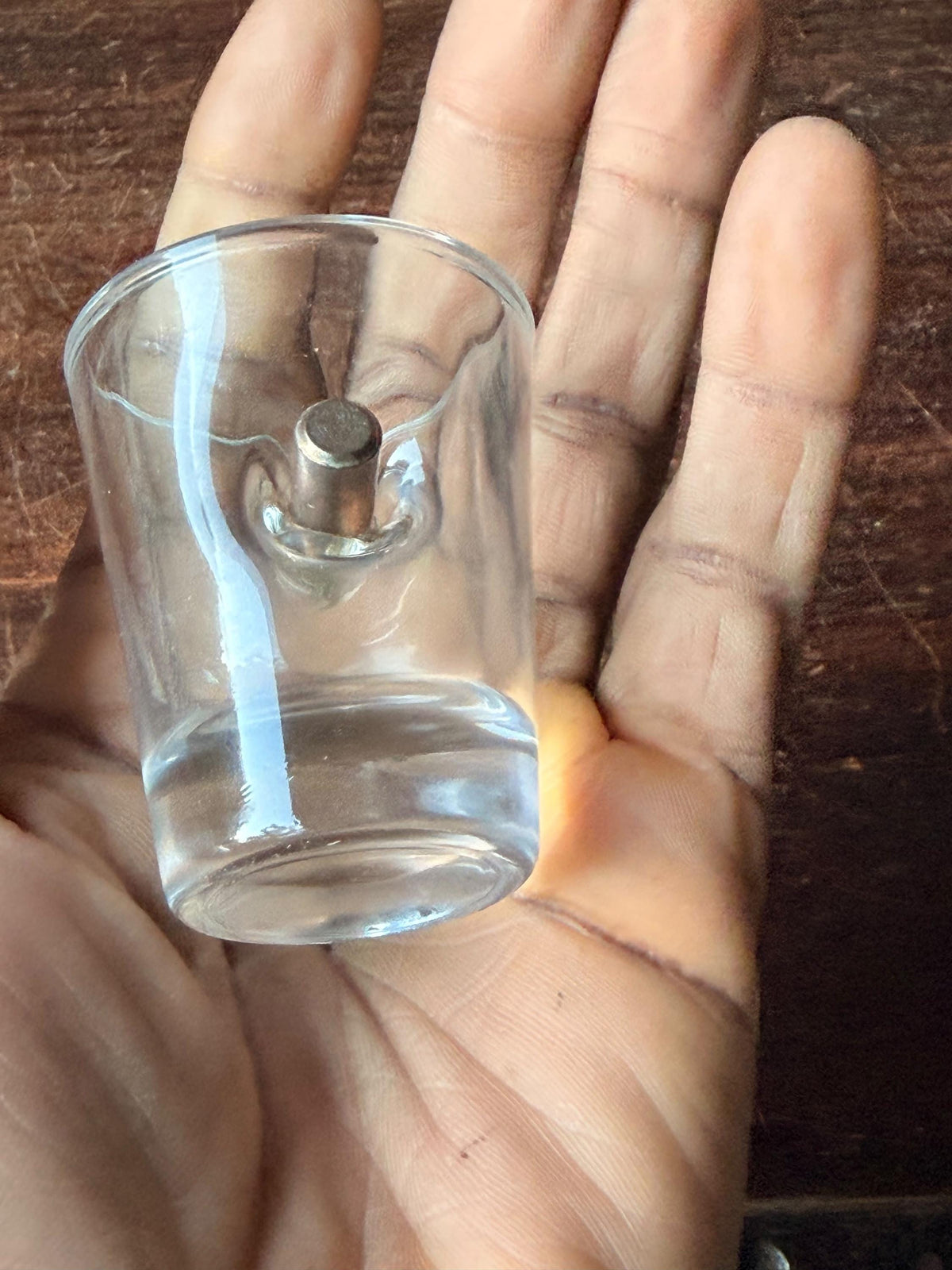 Real Bullet Embedded Shot Glass Handcrafted Heavy Glassware Barware 2.4 in