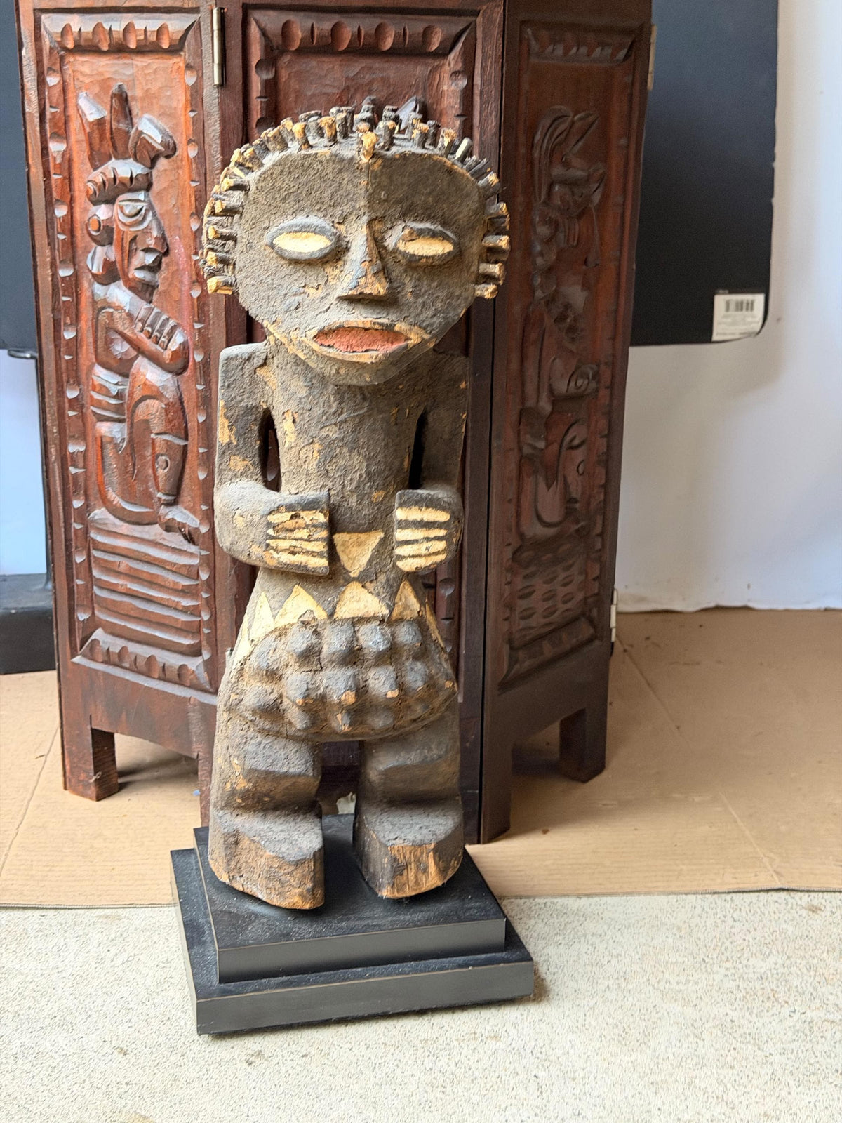 Mambila Tadep Power Figure African Carved Wood Ancestral Art Statue 16"