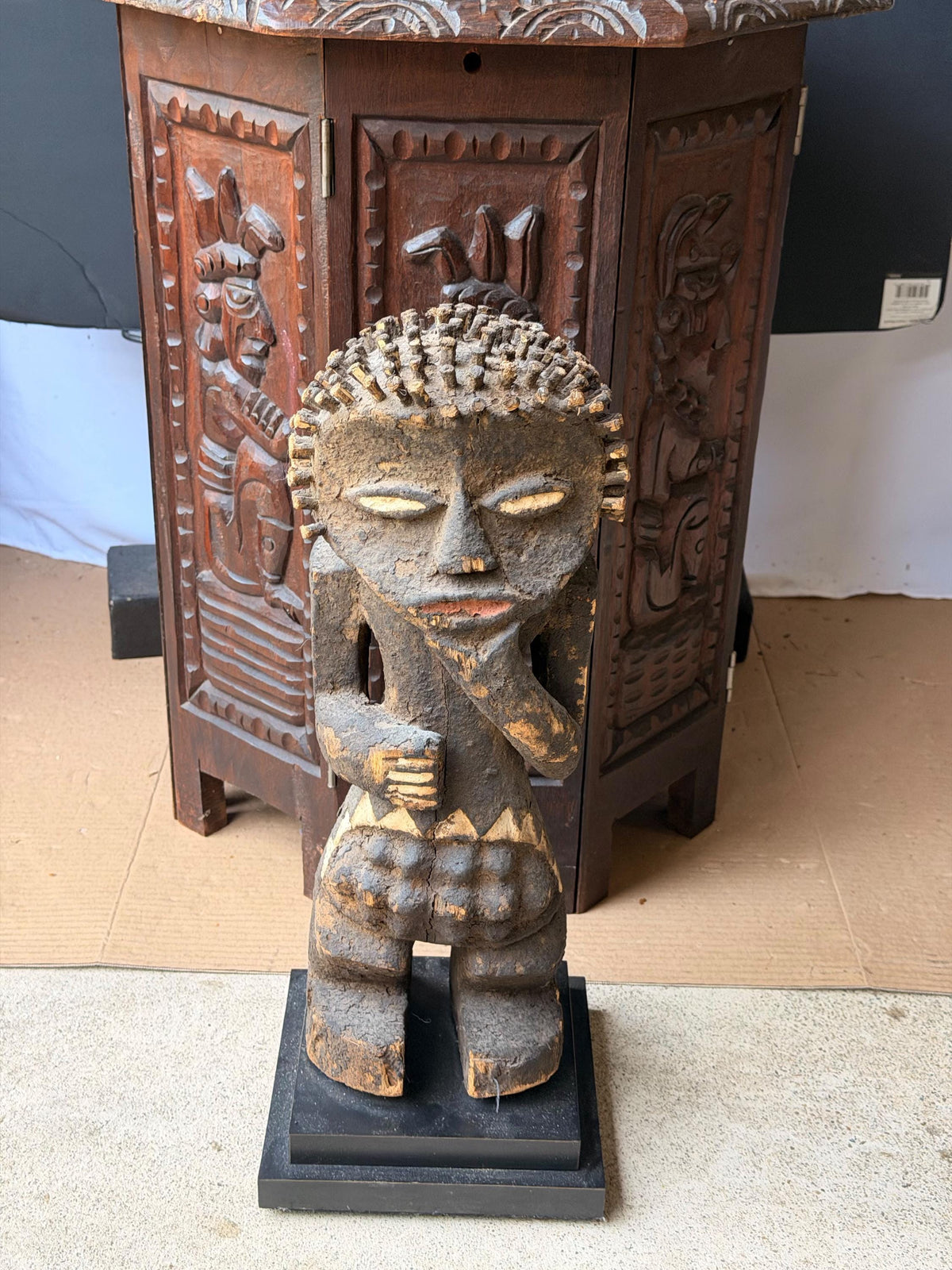 Mambila Tadep Power Figure African Carved Wood Ancestral Statue 16"