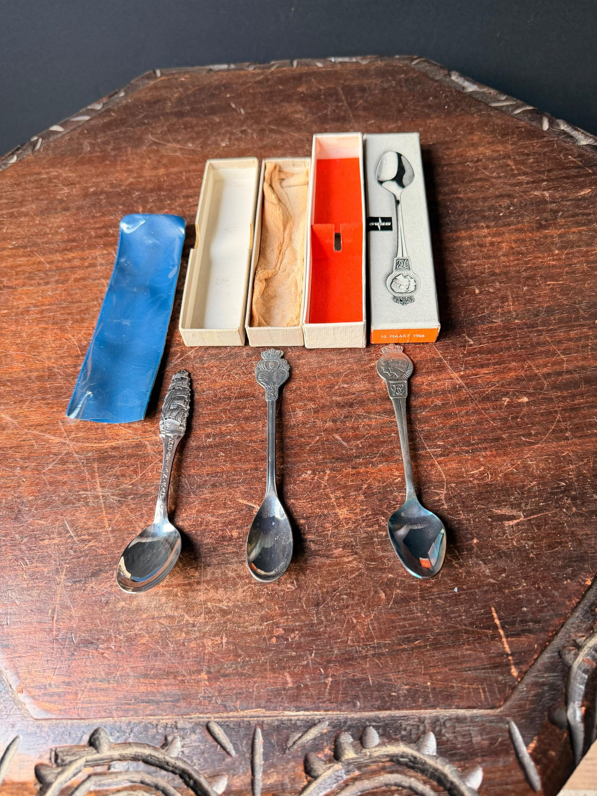 Vintage Silverplate Souvenir Spoons Eik Norway Ship Dutch Royal 1966 Lot 3