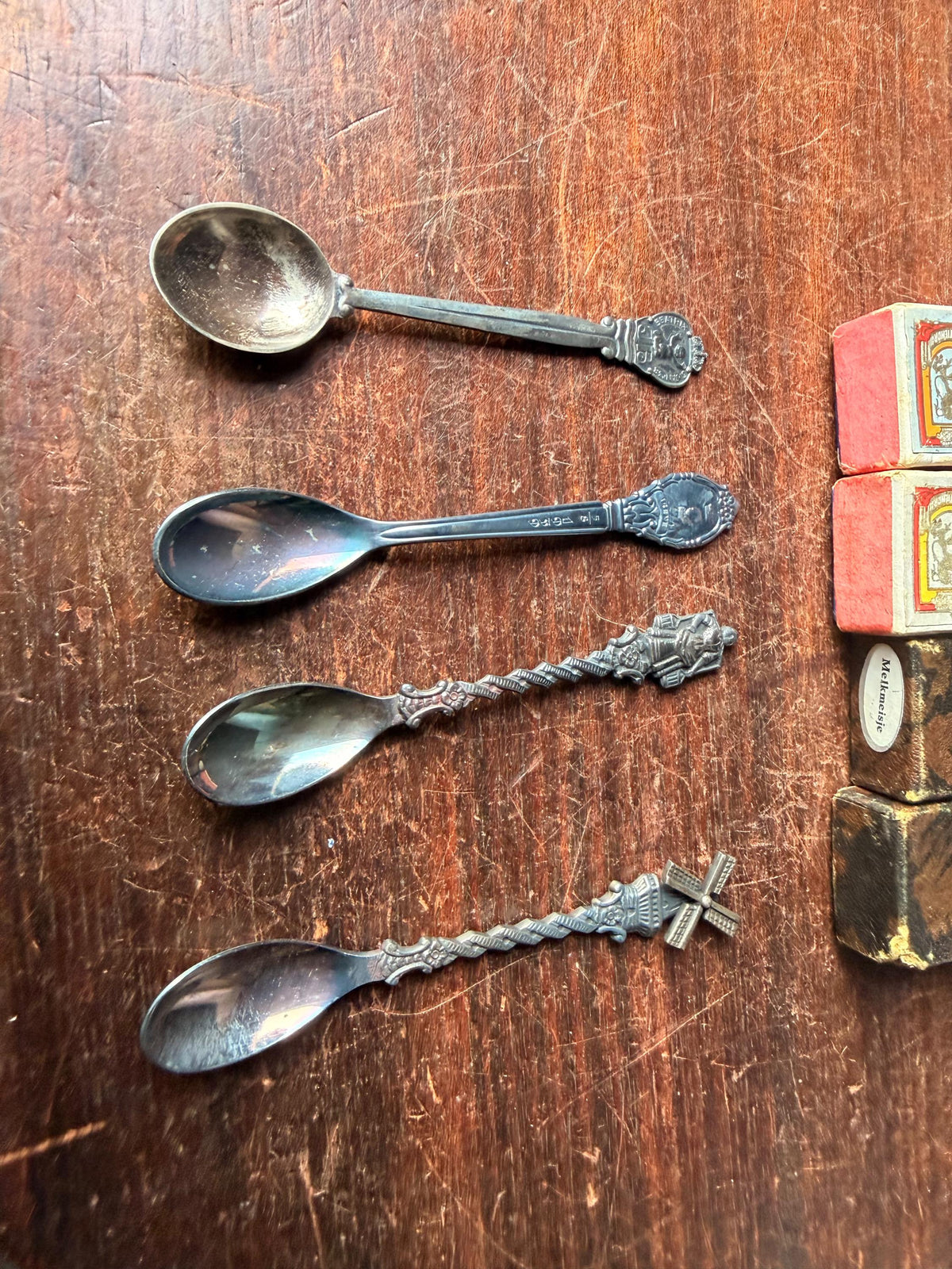 Vintage Gero Dutch Silverplate Spoons Beatrix Irene Royal Windmill Lot 4 Boxed